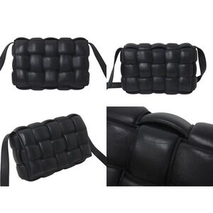 Bottega Veneta Padded Black Lambskin Cassette Shoulder Bag